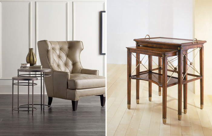 Варианты "парных столиков" от Hooker Furniture и Theodore Alexander 