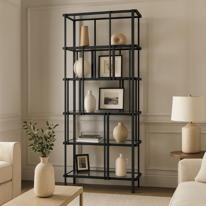 Стеллаж "Модерн" со стеклянными полками, Fabian Smith