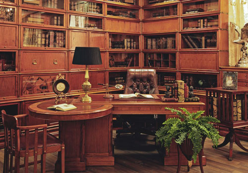 Роскошные библиотеки из натурального дерева