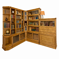 Угловая библиотека "Бокнас - светлый орех"