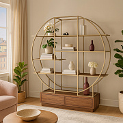 Стеллаж "Сфера Модерн" с деревянными полками
