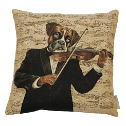Подушка "Музыкант. Собака со скрипкой"