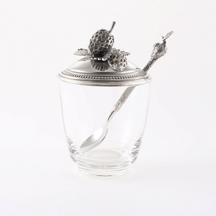 Сахарница с ложкой "Клубника" Сахарница с ложкой "Клубника"