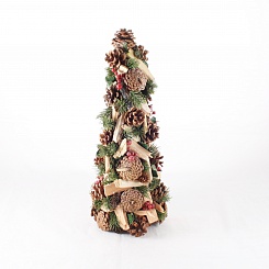 Декоративная новогодняя елка из шишек и веточек