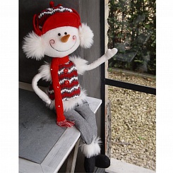 Декоративная игрушка "Снеговик в красной шапке"